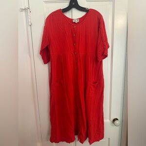 Mille red cotton sun dress size Small